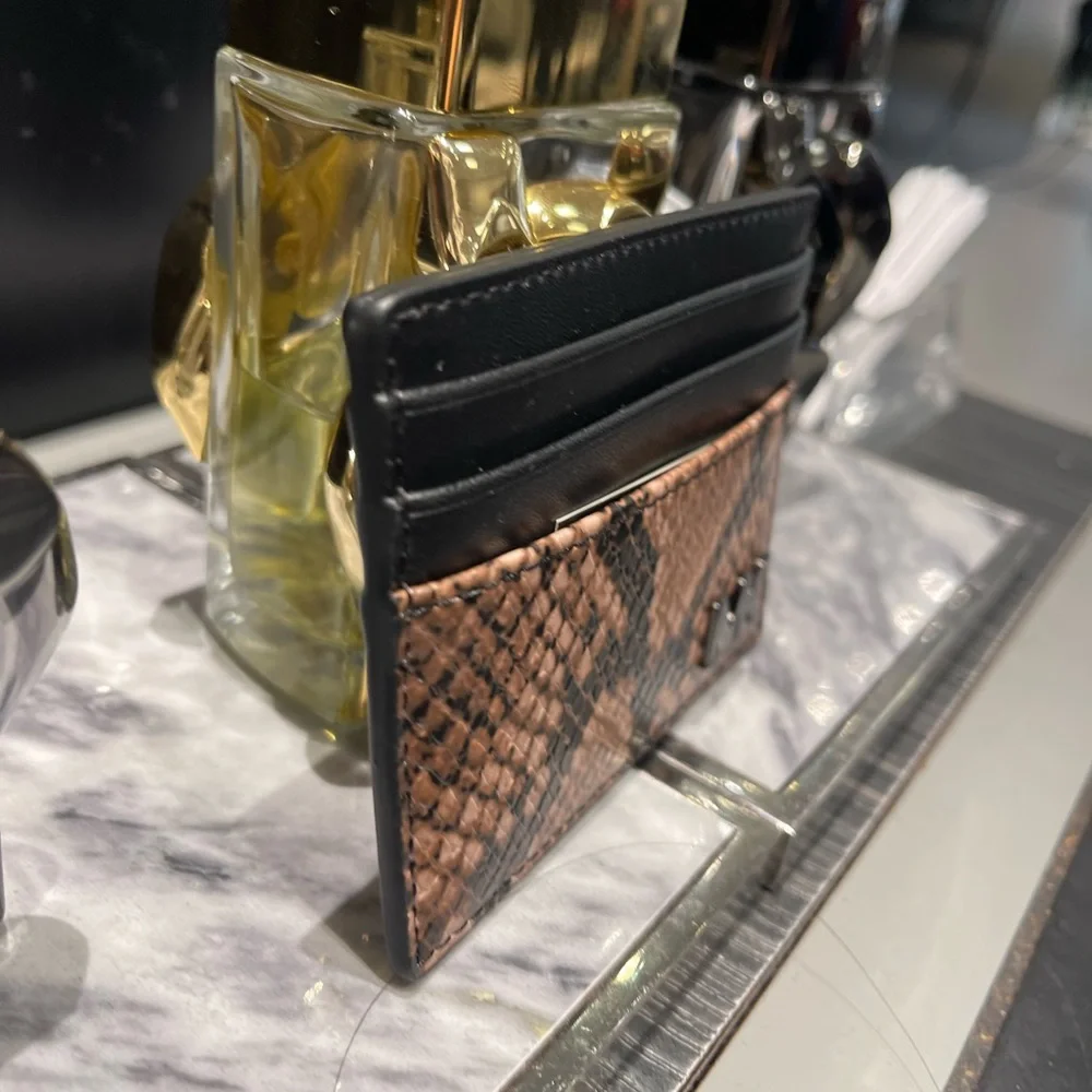 MICHAEL KORS Cyrus Snake Embossed Tall Card Case
Driftwood 
NWT - Picture 3 of 16